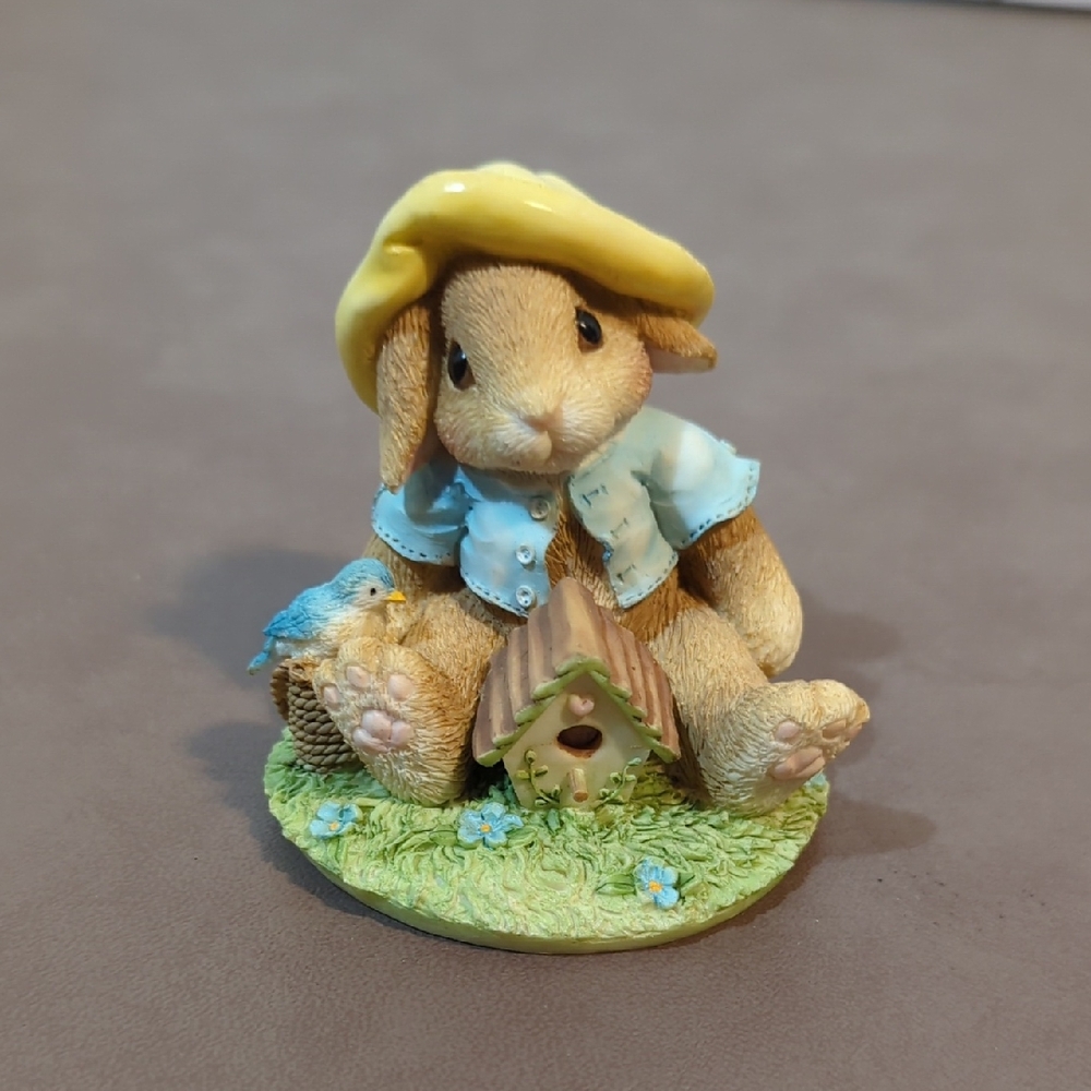 Vintage 1995 My Blushing Bunnies Bless This Home Numbered 81/151 Bluebird House
